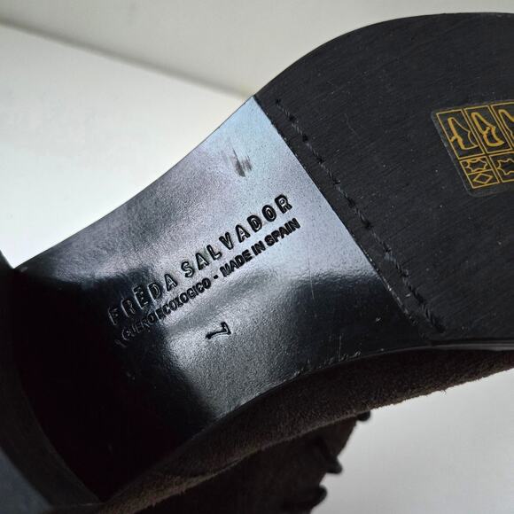 Freda Salvador NEW Ace Suede Leather Grey Lace Up High Heel Desert Boots Size 7 - Picture 11 of 11